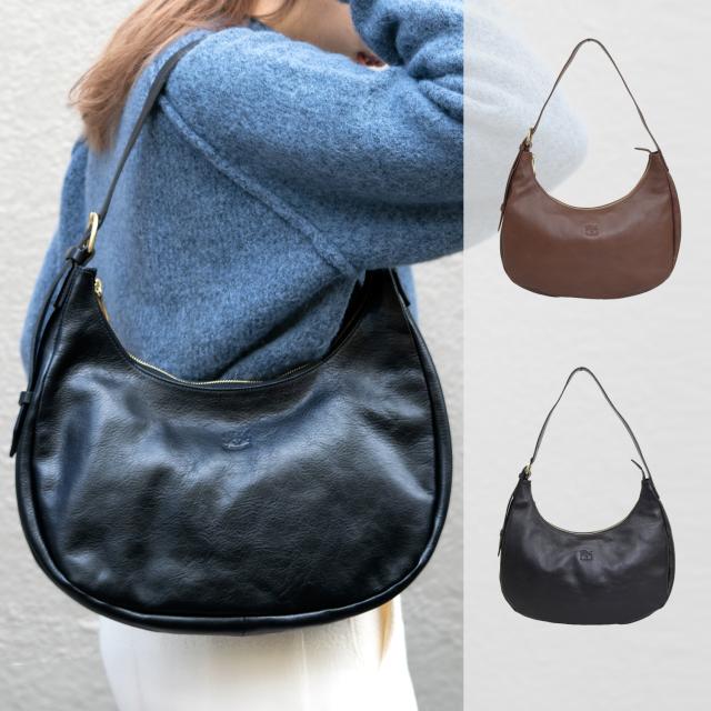 イルビゾンテ バッグ レディース ショルダーバッグ レザー  BSH169PV0001BK128B IL BISONTE 母の日　土日祝も毎日発送します