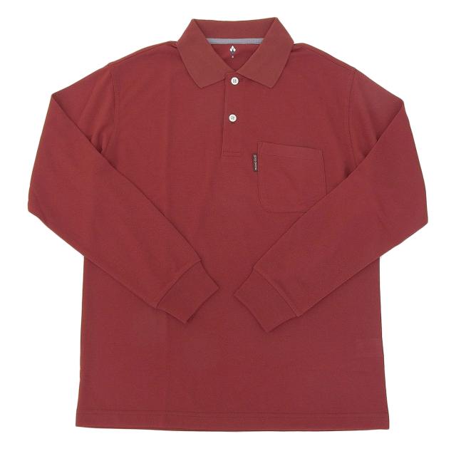 モンベル ポロシャツ 長袖 メンズ ロングスリーブ 鹿の子 カノコ S ワインレッド Wickron Long Sleeve Polo Shirt Mens RS1114230RUST mont-bell
