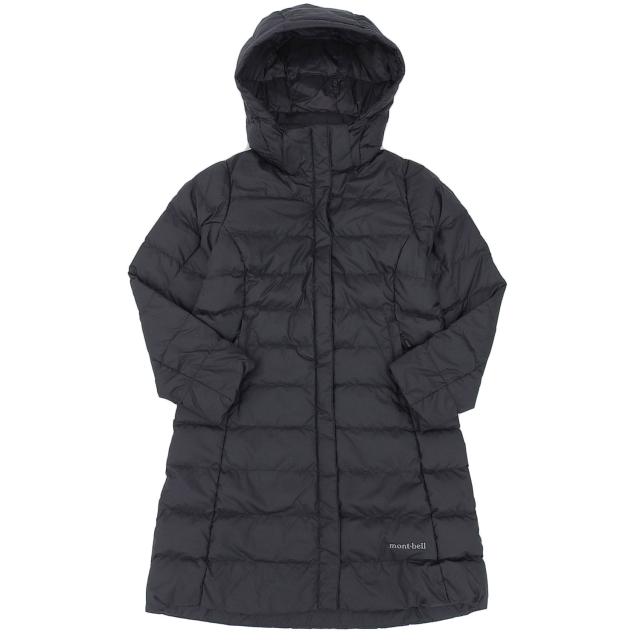 モンベル トラベルダウンロングコート レディース ダウンコート ダウンジャケット XSサイズ ブラック RXS1101550TRBK mont-bell