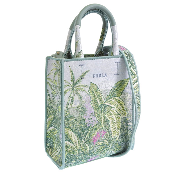 フルラ バッグ レディース 2WAY ショルダーバッグ キャンバス グリーンマルチ FURLA OPPORTUNITY MINI TOTE N/S WB00831BX1645TSV00 FURLA 母の日　土日祝も毎日発送します