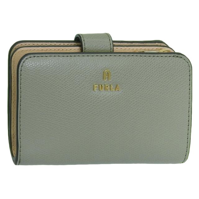 フルラ 財布 レディース 二つ折り財布 レザー グリーン×ベージュ カメリア FURLA CAMELIA M COMPACT WALLET WP00314ARE0003573S