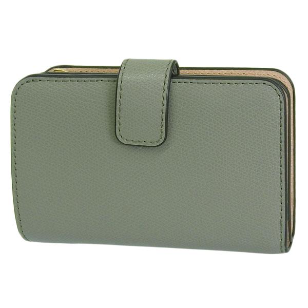 フルラ 財布 レディース 二つ折り財布 レザー グリーン×ベージュ