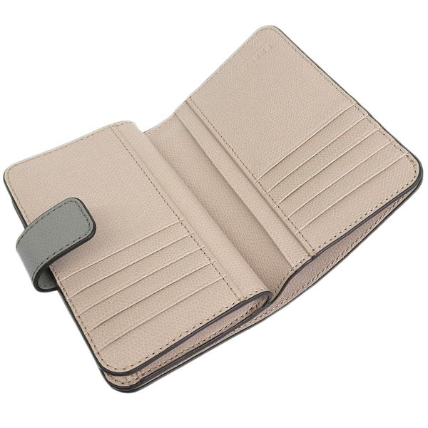 フルラ 財布 レディース 二つ折り財布 レザー グリーン×ベージュ