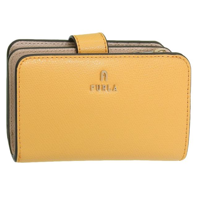 フルラ 財布 レディース 二つ折り財布 レザー イエロー×ベージュ カメリア FURLA CAMELIA M COMPACT WALLET WP00314ARE0003592S