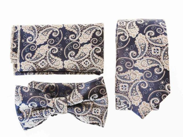 メンズファッション ビジネス カジュアル お洒落 ネクタイ 蝶ネクタイ ポケットチーフ セット ペイズリー柄 送料込の通販はau Pay マーケット Piii