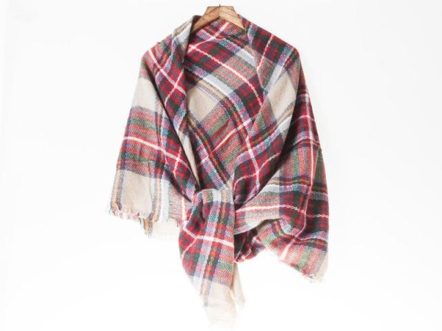 春秋冬 ファッション 男女兼用 防寒対策 お洒落 チェック柄 ニット ショール マフラー 140 140cm 赤 黒 白 新品 送料込み の通販はau Pay マーケット Titosoy