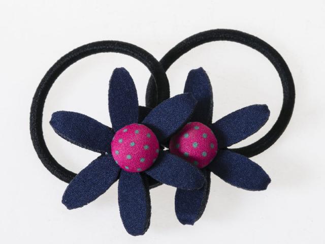 子供 大人 かわいい 花飾り フラワー ヘアゴム 髪飾り ヘアリング ヘアアクセサリー 2個入り ネイビー 送料込の通販はau Pay マーケット Piii