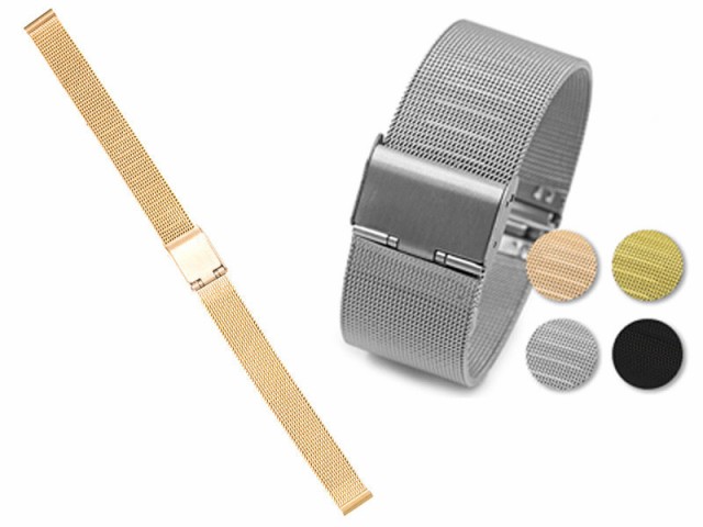 汎用 ステンレス製 メッシュ 腕時計 ベルト ブレスレット バンド 交換用 18mm #ゴールド 送料込｜au PAY マーケット