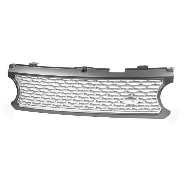 レンジローバーランドローバーL322用 2006-2010 グレー×シルバー フロントバンパーグリル 送料込の通販は