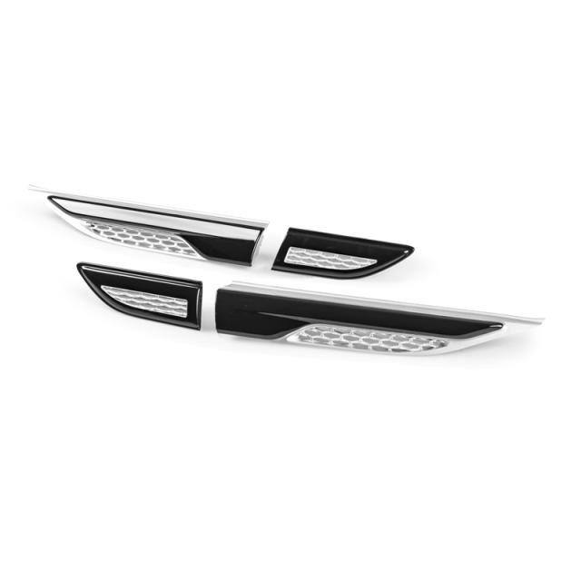 ランドレンジローバーイヴォーク用 2012+ サイドフェンダーベントグリルブラック×シルバー 送料込の通販は