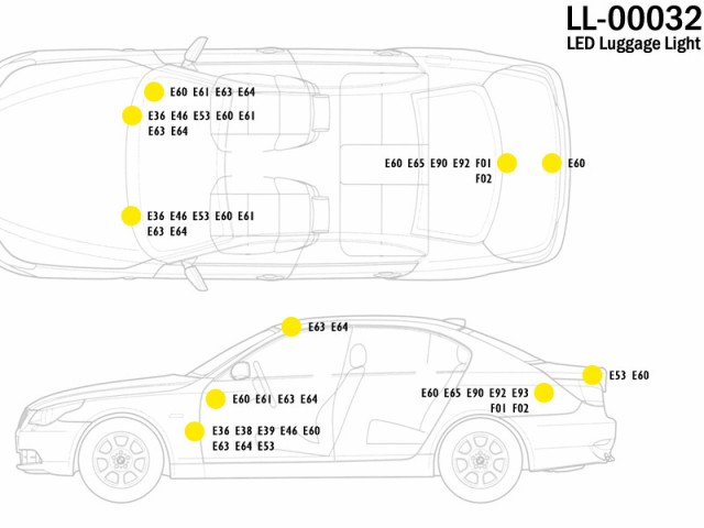 BMW E46 E90 E60 E63 E38 LED  24連ルームランプ/カーテシライト/室内灯/ラゲッジランプ/キャンセラー付/E36/E92/E39/F01 送料込｜au PAY マーケット