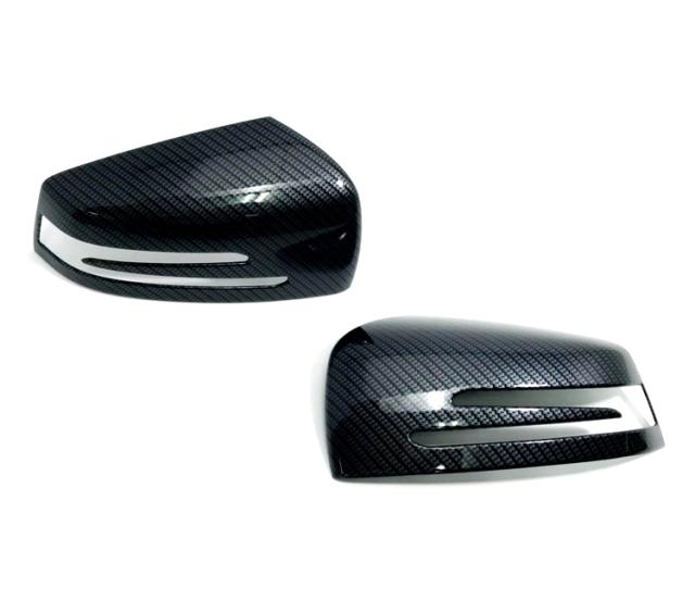 メルセデスベンツ用 GLKクラス X204 2008-2012 カーボン調(水圧転写) サイドミラーカバー ドアミラーカバーの通販は外装