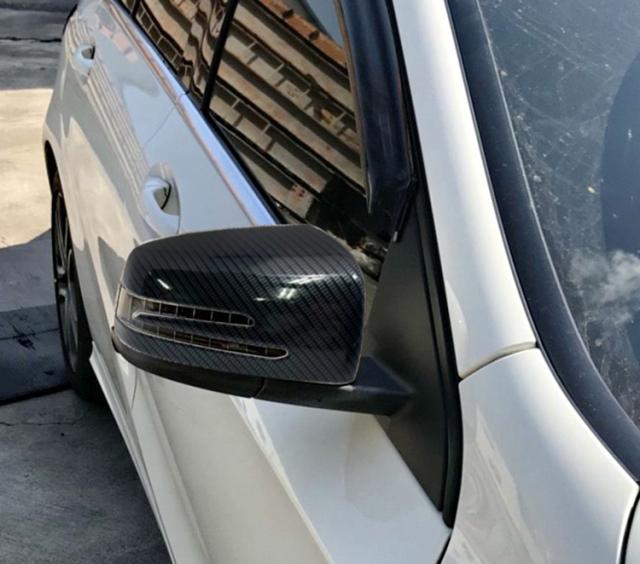 メルセデスベンツ用 GLKクラス X204 2008-2012 カーボン調(水圧転写) サイドミラーカバー ドアミラーカバーの通販は