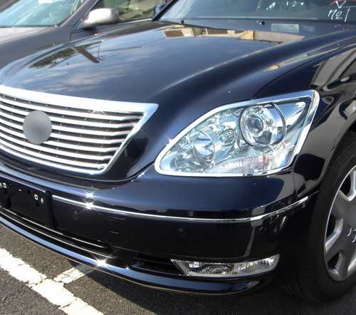 レクサス LS430 XF30用 2004-2006 クロームメッキ フロントランプリム