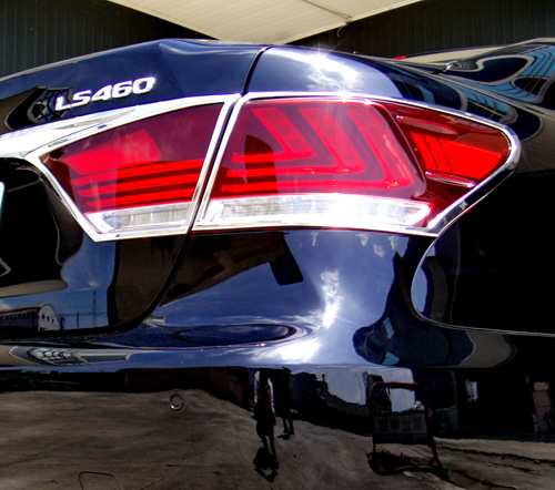 レクサス LS460 XF40 4代目 セダン 2013-2017用 クロームメッキ テールランプリム リアランプリム テールライト トリム ベゼルカバー 送料込の通販は