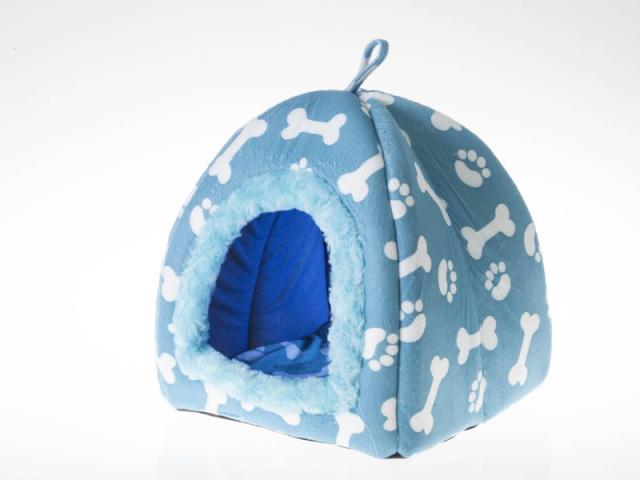 猫 小型犬 テントタイプ ペットベッド ペットハウス Mサイズ ボーン柄 ブルー 新品 送料込み の通販はau Pay マーケット Titosoy