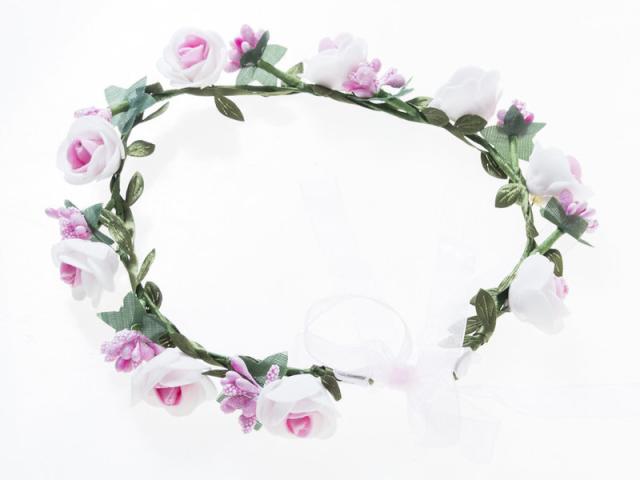 花嫁 花冠 花かんむり フラワー 造花バラ 一重 ウェディング イベントなど ホワイト ピンク 送料込の通販はau Pay マーケット Piii