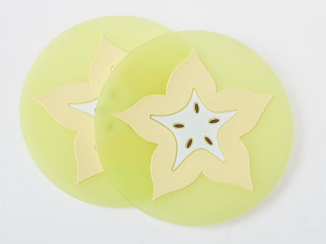 生活雑貨 キッチン雑貨 かわいい フルーツ模様 シリコン製 コースター 7個入り スターフルーツ 色ランダム 新品 送料込み の通販はau Pay マーケット Titosoy