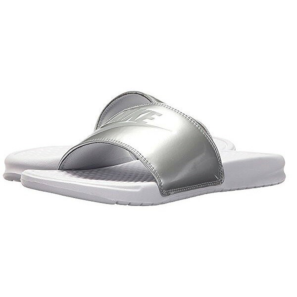 nike benassi slides metallic