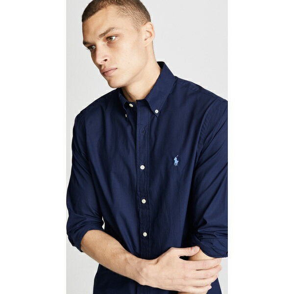 ralph lauren navy poplin shirt