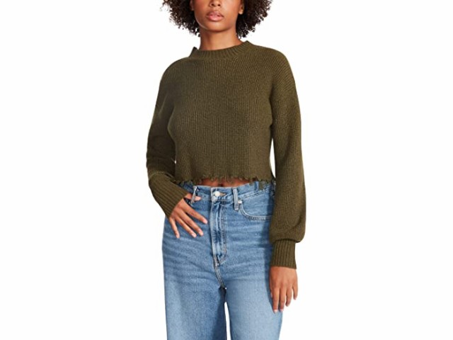 olive mock neck top