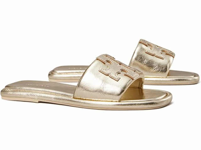 (取寄) トリーバーチ ダブル T スポーツ スライド Tory Burch Tory Burch Double T Sport Slide  Spark Gold/Spark Gold/Spark Gold｜au PAY マーケット