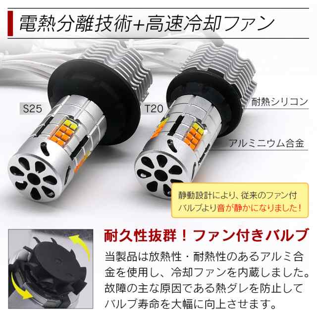 T20 S25 ウインカー LED 32連SMD ツインカラー ウインカーポジションキット ハイフラ防止抵抗器内蔵 ファン付 12V ホワイト  アンバー ledの通販はau PAY マーケット - ライトコレクション | au PAY マーケット－通販サイト