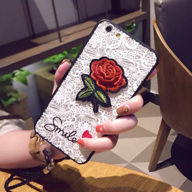 Iphone8 Iphone7 Se Iphone6s ケース カバー ブランド風 刺繍 バラ 花柄 レース 大人 かわいい スリム メール便 送料無料 の通販はau Pay マーケット Apple Case