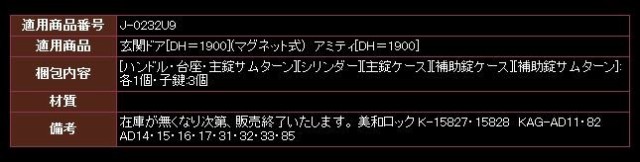 YKK AP メンテナンス部品】 レバーハンドル錠セット (HH-J-0232U9)の通販はau PAY マーケット クレール DNA店 au  PAY マーケット－通販サイト