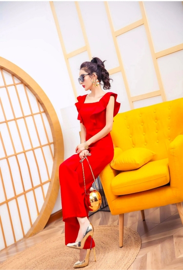 セットアップ オールインワン サロペット ワイドパンツ ストレートパンツ ロング ロング丈 アンクル丈 袖なし ノースリーブ フレンチスリーブ ホルンスリーブ スクエアネック ストレート ワイド ファスナー ポケット ハイウエスト かわいい 大人可愛い きれいめ シンプル 大人_11