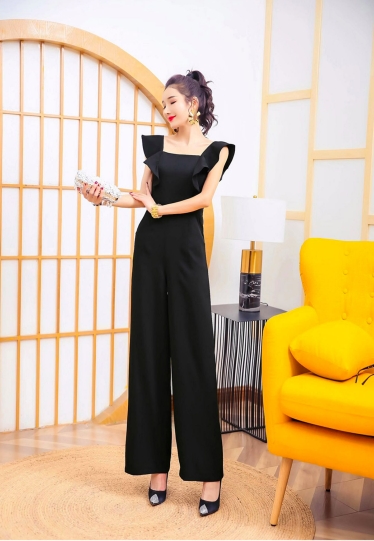 セットアップ オールインワン サロペット ワイドパンツ ストレートパンツ ロング ロング丈 アンクル丈 袖なし ノースリーブ フレンチスリーブ ホルンスリーブ スクエアネック ストレート ワイド ファスナー ポケット ハイウエスト かわいい 大人可愛い きれいめ シンプル 大人_17