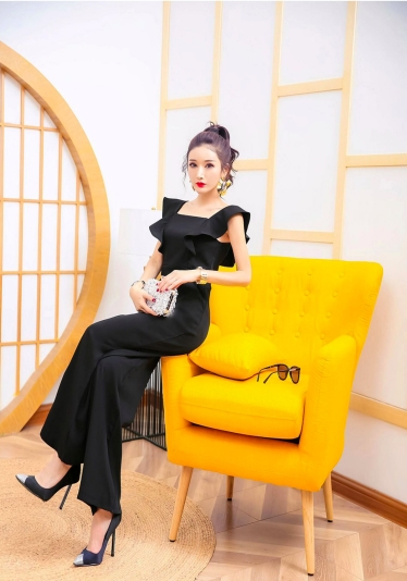セットアップ オールインワン サロペット ワイドパンツ ストレートパンツ ロング ロング丈 アンクル丈 袖なし ノースリーブ フレンチスリーブ ホルンスリーブ スクエアネック ストレート ワイド ファスナー ポケット ハイウエスト かわいい 大人可愛い きれいめ シンプル 大人_18