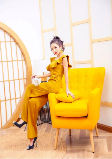セットアップ オールインワン サロペット ワイドパンツ ストレートパンツ ロング ロング丈 アンクル丈 袖なし ノースリーブ フレンチスリーブ ホルンスリーブ スクエアネック ストレート ワイド ファスナー ポケット ハイウエスト かわいい 大人可愛い きれいめ シンプル 大人_5