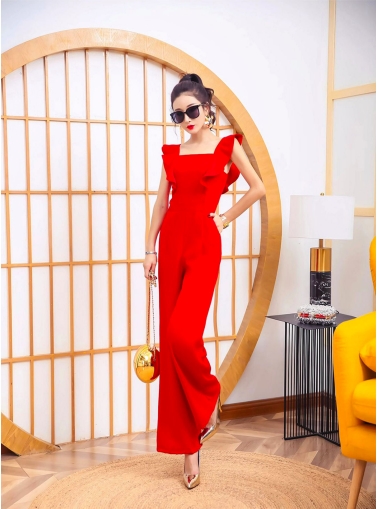 セットアップ オールインワン サロペット ワイドパンツ ストレートパンツ ロング ロング丈 アンクル丈 袖なし ノースリーブ フレンチスリーブ ホルンスリーブ スクエアネック ストレート ワイド ファスナー ポケット ハイウエスト かわいい 大人可愛い きれいめ シンプル 大人_8
