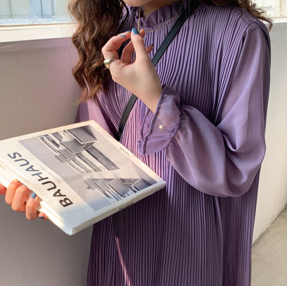 抜け感ワンピ ワンピース デート フレアワンピース 膝下 ミモレ ミモレ丈 ロング ロング丈 マキシ マキシ丈 袖あり 長袖 ハイネック チュール シフォン 伸縮性 かわいい 大人可愛い きれいめ シンプル カジュアル 大人 上品 おしゃれ お洒落 かっこいい 大人可愛い 大人女子