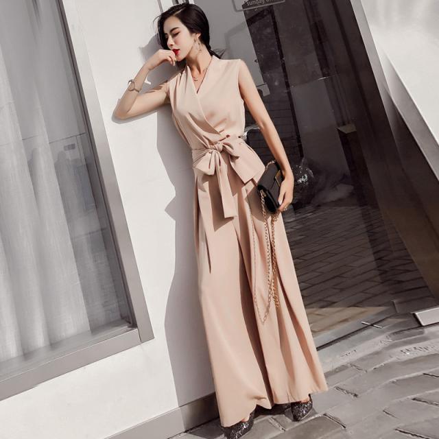 ドレス 衣装 パーティードレス 二次会ドレス 披露宴ドレス ステージドレス ロング 袖なし ノースリーブ Vネック パンツ ワイドパンツ ジャンプスーツ セットアップ リボン ウエストリボン シャーリング 大人可愛い きれいめ シンプル 大人 上品 おしゃれ かっこいい 大人女子 ドレス 衣装 パーティードレス 二次会ドレス 披露宴ドレス ステージ