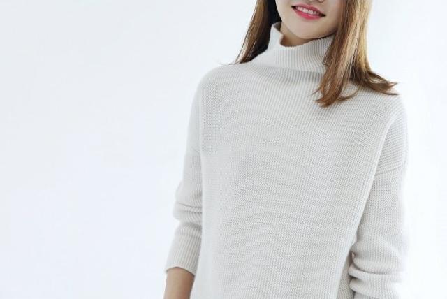 ハイネック オーバーサイズ トップス セーター 袖あり 長袖 萌袖