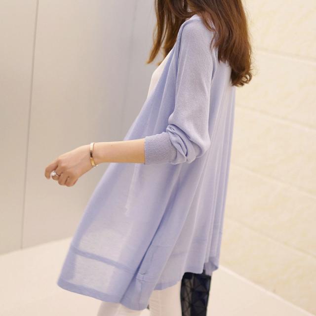 トップス カーディガン ミディアム丈 袖あり 長袖 襟なし タイト 細身 前開き 透け感 シースルー かわいい 大人可愛い きれいめ シンプル カジュアル 大人 上品 おしゃれ 大人女子 こなれ感 ラフ ルーズ クール エレガント とろみ感 抜け感 無地 春 夏 秋 10代 20代 30代