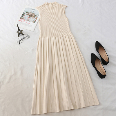 ワンピース フレアワンピース 膝丈 ひざ丈 ミモレ ミモレ丈 袖なし ノースリーブ ハイネック フレア Aライン プリーツ 切り替えデザイン かわいい 大人可愛い きれいめ シンプル カジュアル 大人 上品 おしゃれ 大人女子 こなれ感 ラフ ラブリー キュート ガーリー セクシー