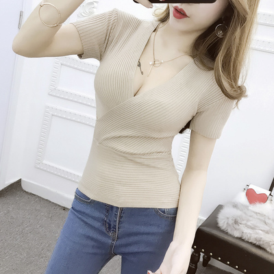 トップス ブラウス 袖あり 半袖 Vネック カシュクール 襟なし タイト 細身 かわいい 大人可愛い きれいめ シンプル カジュアル 大人 上品 おしゃれ かっこいい 大人女子 こなれ感 ラフ クール モード系 セクシー エレガント 無地 春 夏 秋 10代 20代 30代 レディース オフィスの通販は 7,320円