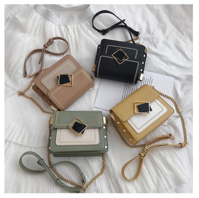 バイカラー ミニ ショルダーバッグ ショルダーバック 収納 多収納 斜めがけ 斜め掛け ショルダー 仕切り スクエア型 四角 ファスナー チェーンストラップ かわいい 大人可愛い きれいめ カジュアル 上品 おしゃれ かっこいい 大人女子 こなれ感 ラブリー キュート ガーリー