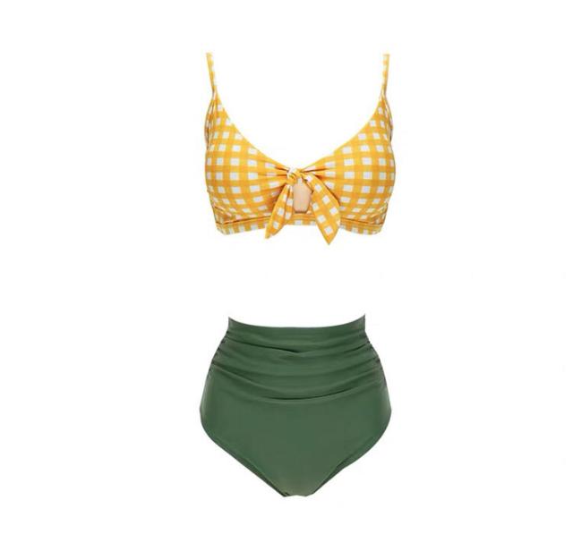 胸元リボン ハイウエスト ビキニ セクシービキニ 体系カバー水着