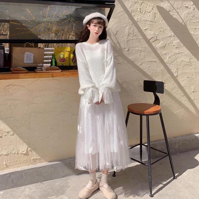 ふわふわフレアスカート ミモレ ミモレ丈 ロング マキシ丈 フレア