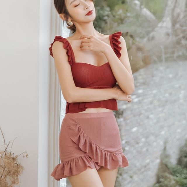 フリルセパレート水着 スイムウェア 体系カバー水着 セパレート フリル 紫外線対策 セット 上下セット 2点セット お得 かわいい 大人可愛い きれいめ シンプル カジュアル ナチュラル 大人 大人っぽい おしゃれ お洒落 主役級 女っぽ ラブリー キュート ガーリー クール