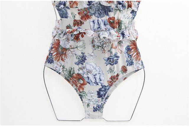 プリント小花柄水着 スイムウェア 三角ビキニ セパレート 日焼け防止