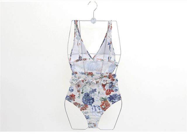 プリント小花柄水着 スイムウェア 三角ビキニ セパレート 日焼け防止