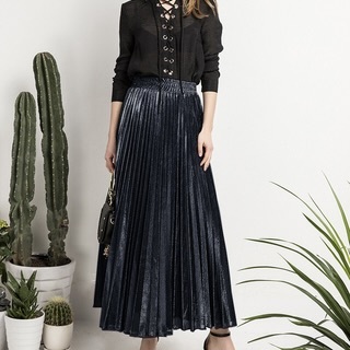 スカート ロングスカート プリーツスカート ロング ロング丈 マキシ マキシ丈 Aライン プリーツ かわいい 大人可愛い きれいめ シンプル カジュアル 大人 上品 おしゃれ かっこいい こなれ感 ラフ ルーズ 個性的 クール モード系 セクシー エレガント モダン 無地 春 夏 秋 冬