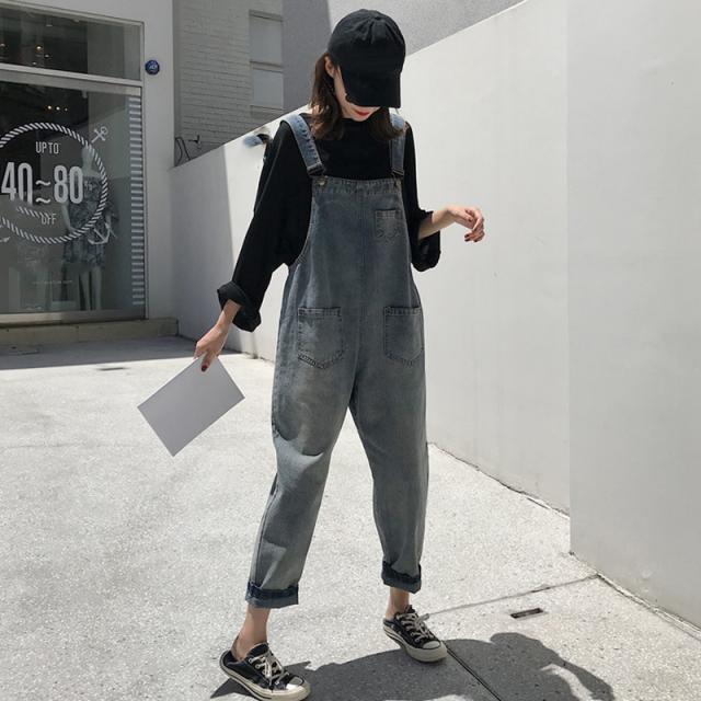 デニムサロペット ボトムス サロペット Gパン アンクル丈 ストレート ポケット デニム ブルーデニム かわいい 大人可愛い きれいめ シンプル カジュアル 大人 おしゃれ お洒落 かっこいい レトロ 大人女子 こなれ感 ラフ メンズライク マニッシュ ボーイッシュ スポーティー_1
