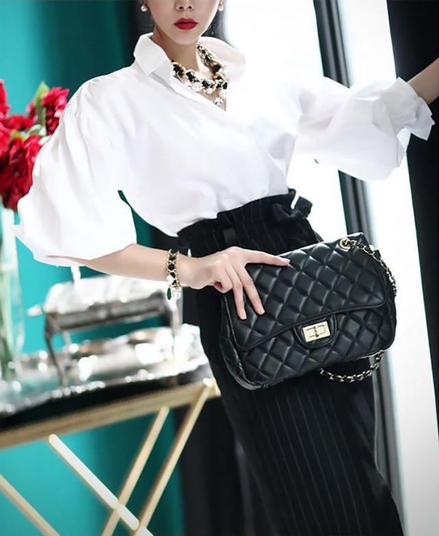 ボリュームスリーブ ブラウス きれいめ モード トップス シャツ 白