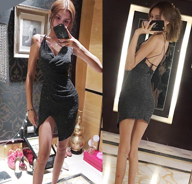 ボディコン ラメ スリット カシュクール ドレス ミニドレス キャバドレス キャバ ワンピ キャバ嬢ドレス キャバ 衣装 タイトドレス ミニ ミニ丈 超ミニ 袖なし ノースリーブ ホルターネック タイト シャーリング 胸元 谷間 谷間魅せ かわいい シンプル 大人 おしゃれ 大人女子